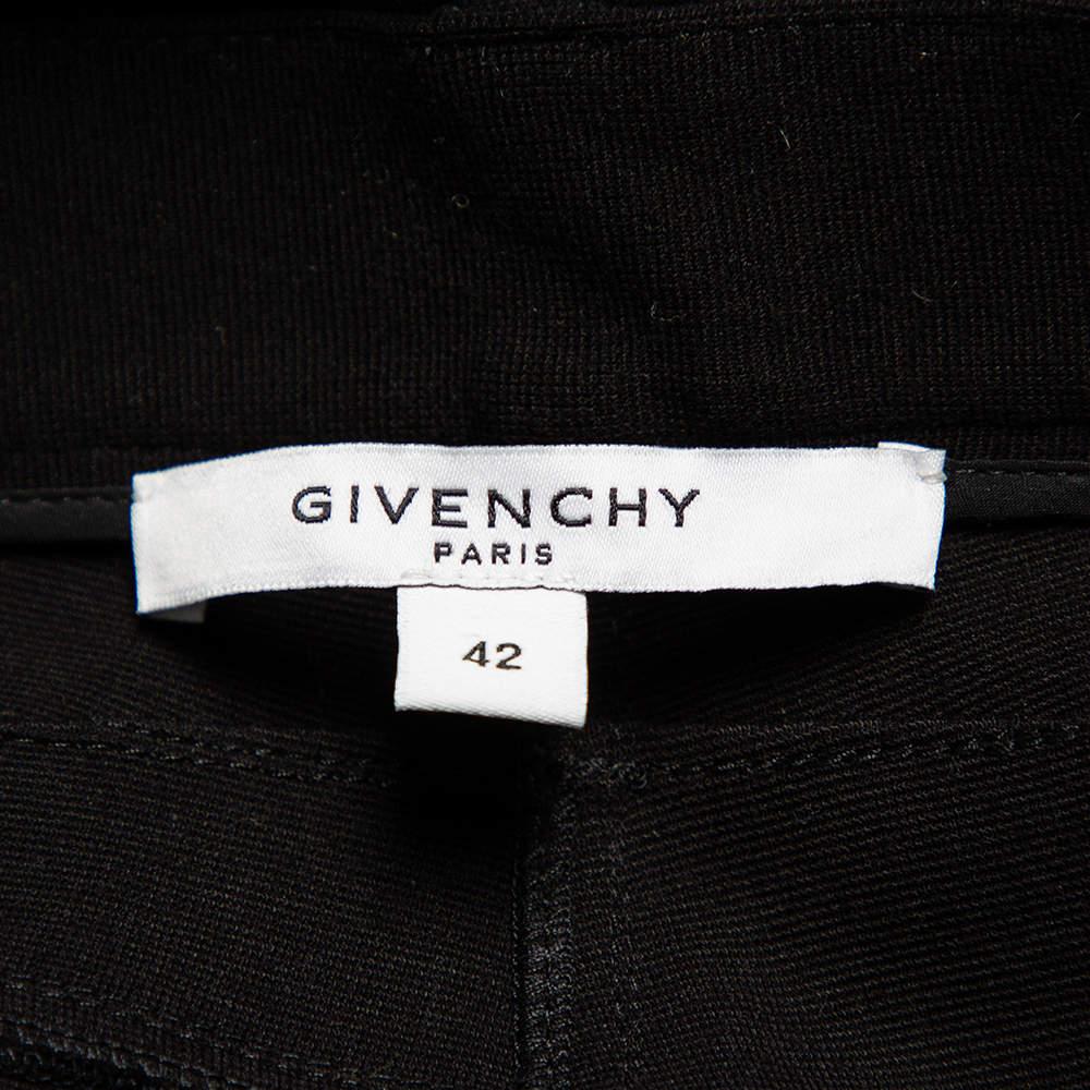 Givenchy Black Knit Zip Front Leggings M For Sale 2