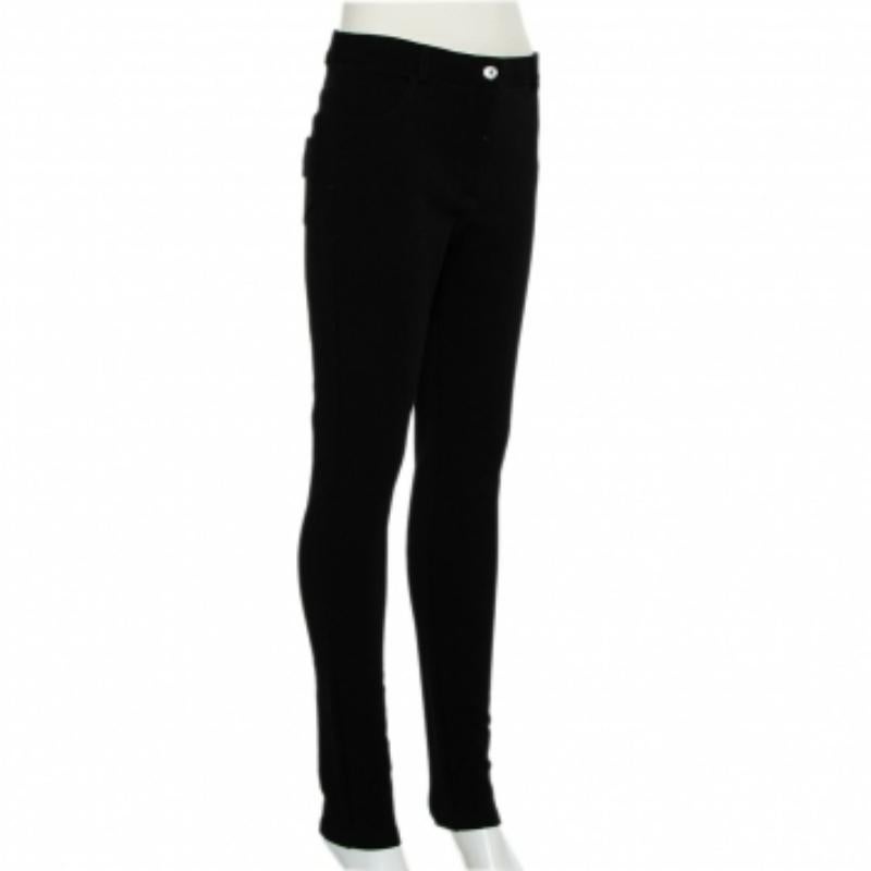 Givenchy Black Knit Zip Front Leggings M For Sale 3