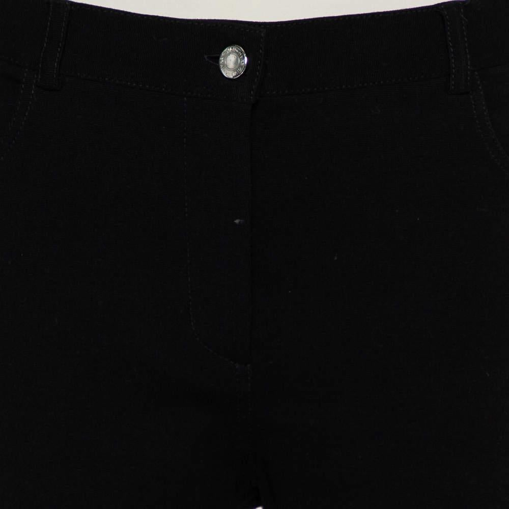 Givenchy Black Knit Zip Front Leggings M For Sale 3