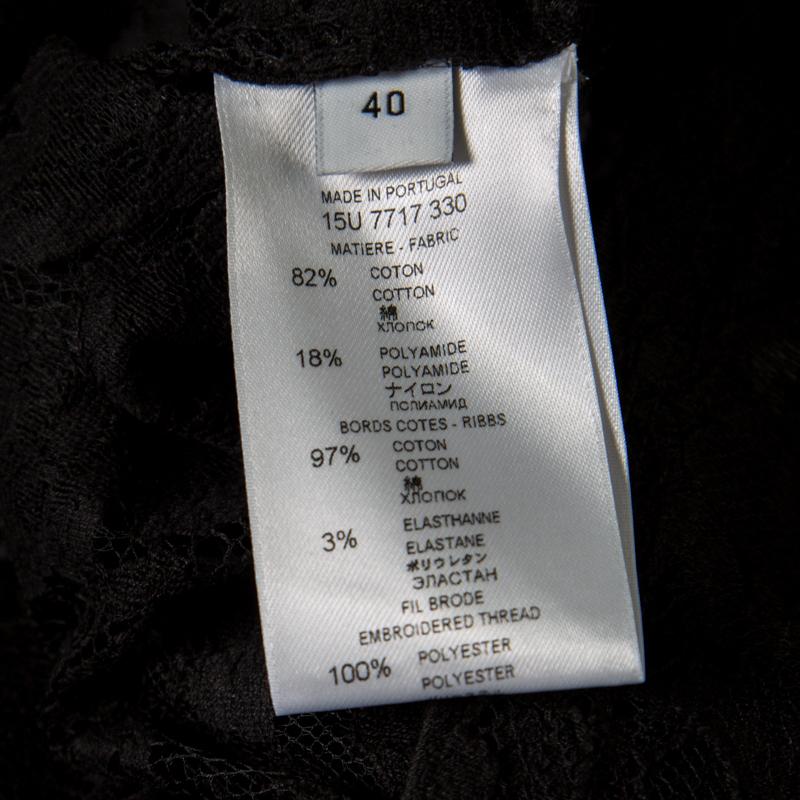 Givenchy Black Lace Pervert 17 Applique Detail Crew Neck T-Shirt M In Good Condition In Dubai, Al Qouz 2