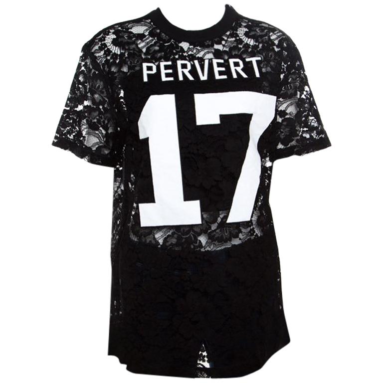 Givenchy Black Lace Pervert 17 Applique Detail Crew Neck T-Shirt M For Sale  at 1stDibs | pervert 17 givenchy, givenchy pervert 17