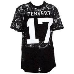 Givenchy Black Lace Pervert 17 Applique Detail Crew Neck T-Shirt M