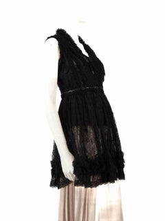 Givenchy Black Lace Zip Detail Top Size M