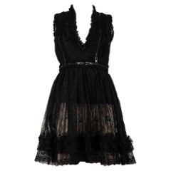 Givenchy Black Lace Zip Detail Top Size M