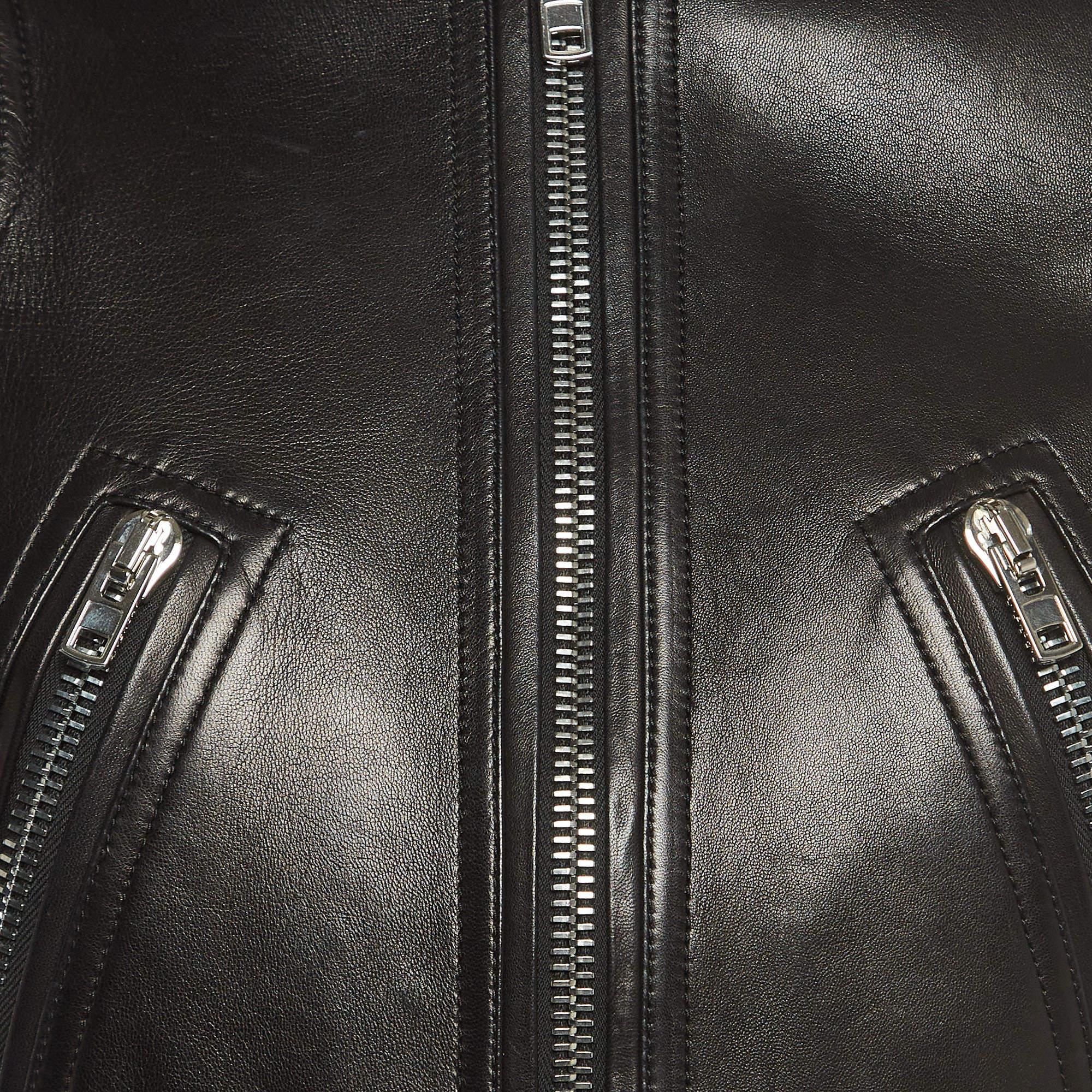 Givenchy Black Lambskin Leather Biker Jacket S 1