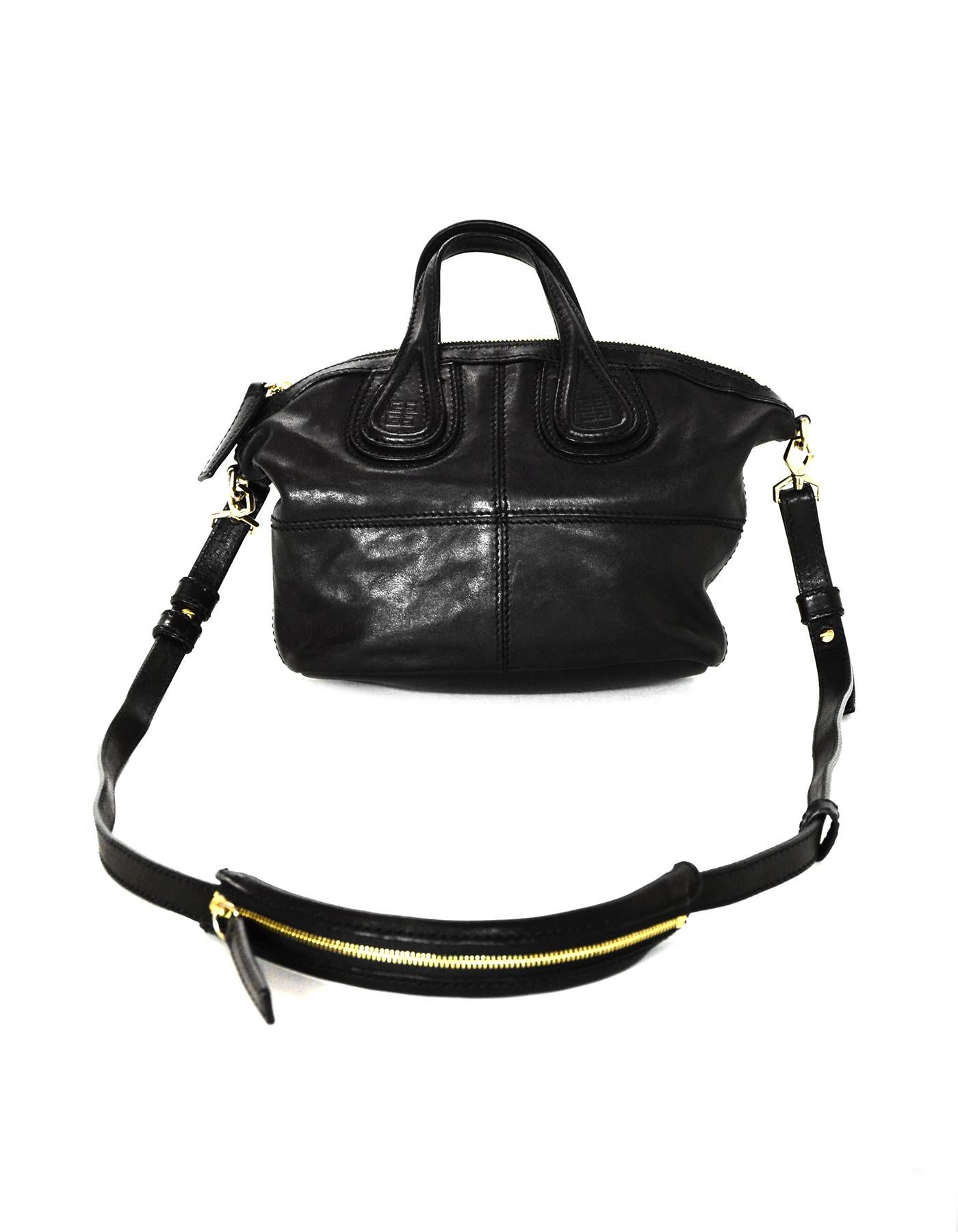 Women's Givenchy Black Lambskin Leather Micro Nightingale Crossbody Bag