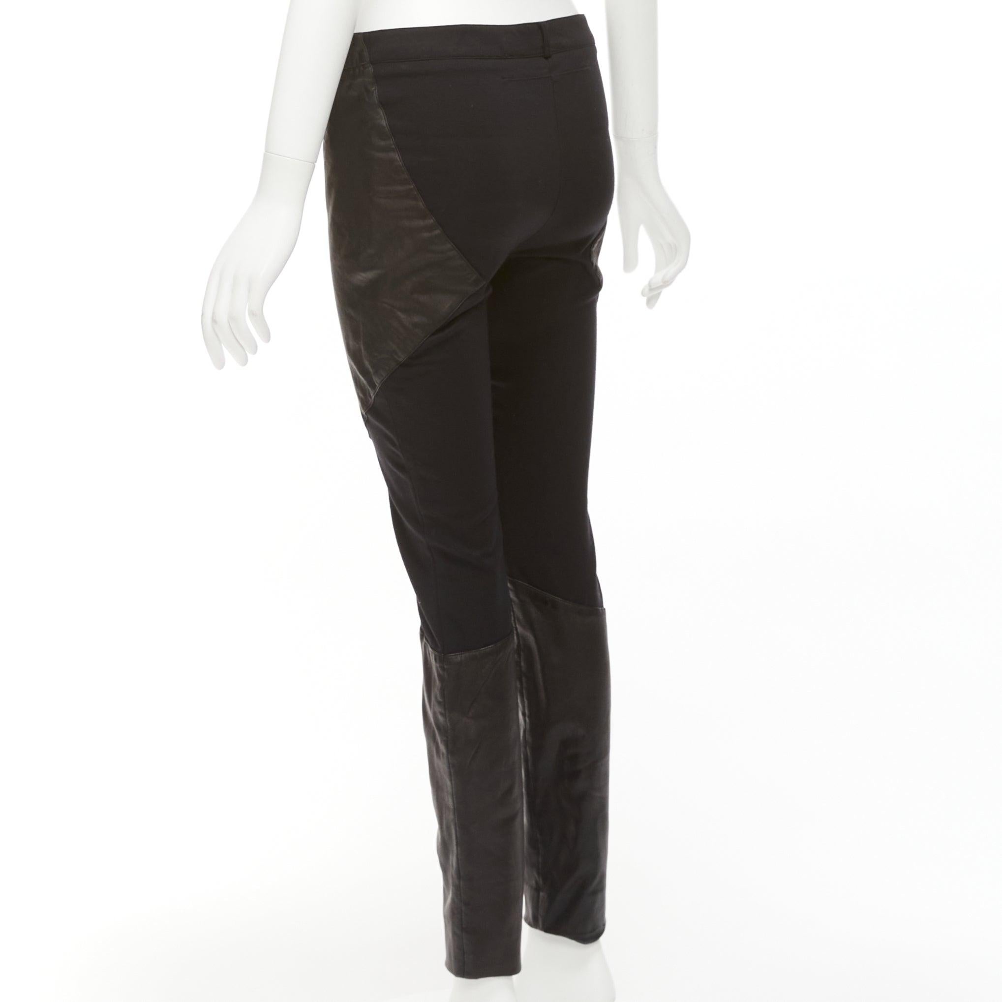 GIVENCHY black lambskin leather panel patchwork riding pants FR40 L For Sale 1