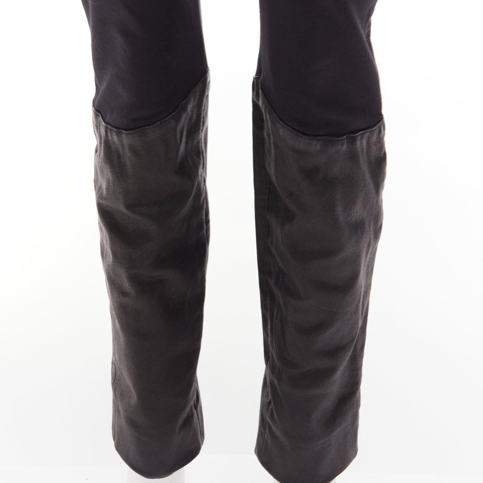 GIVENCHY black lambskin leather panel patchwork riding pants FR40 L For Sale 2