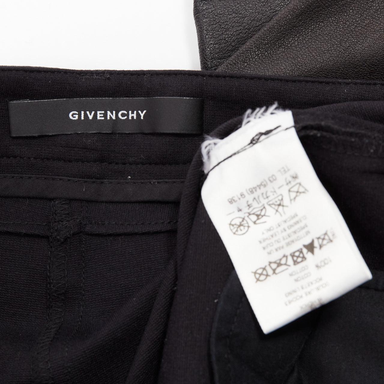 GIVENCHY black lambskin leather panel patchwork riding pants FR40 L For Sale 4