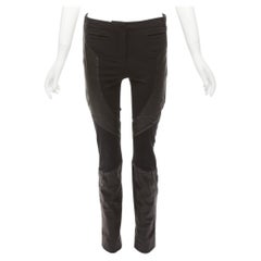 GIVENCHY Schwarze Reithose aus Lammleder mit Patchwork-Einsatz FR40 L
