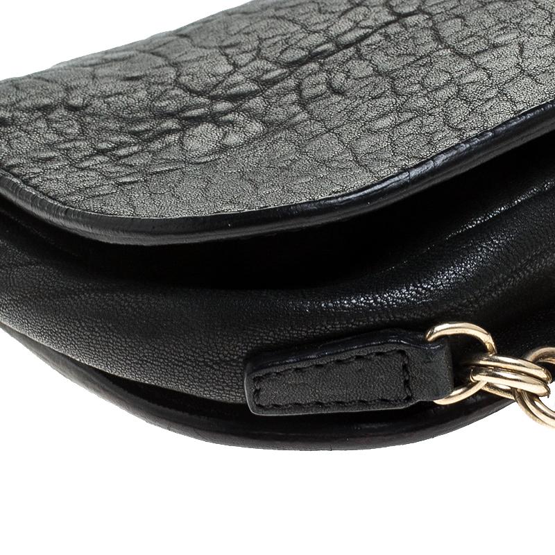 Givenchy Black Leater Chain Detail Flap Clutch 3