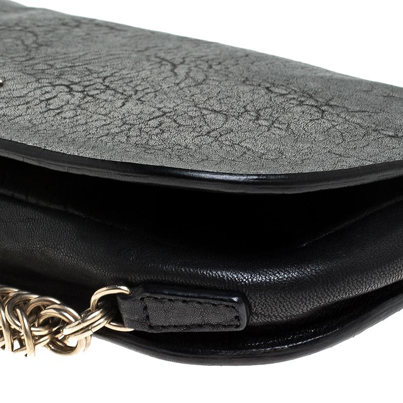 Givenchy Black Leater Chain Detail Flap Clutch 4