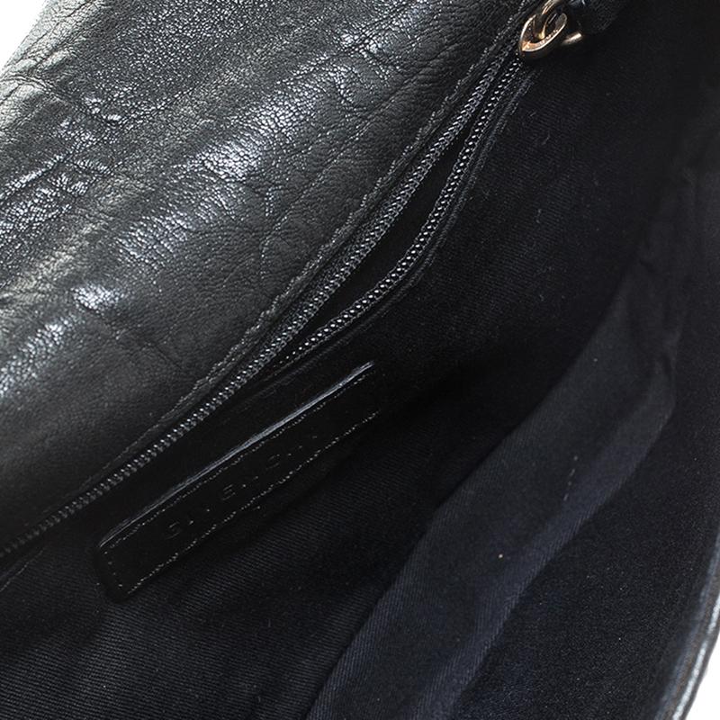 Givenchy Black Leater Chain Detail Flap Clutch 5