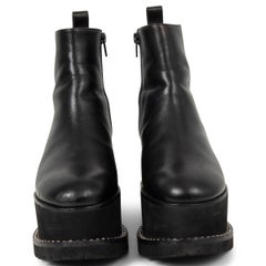 GIVENCHY black leather 2016 STUDDED PLATFORM WEDGE Ankle Boots Shoes 36