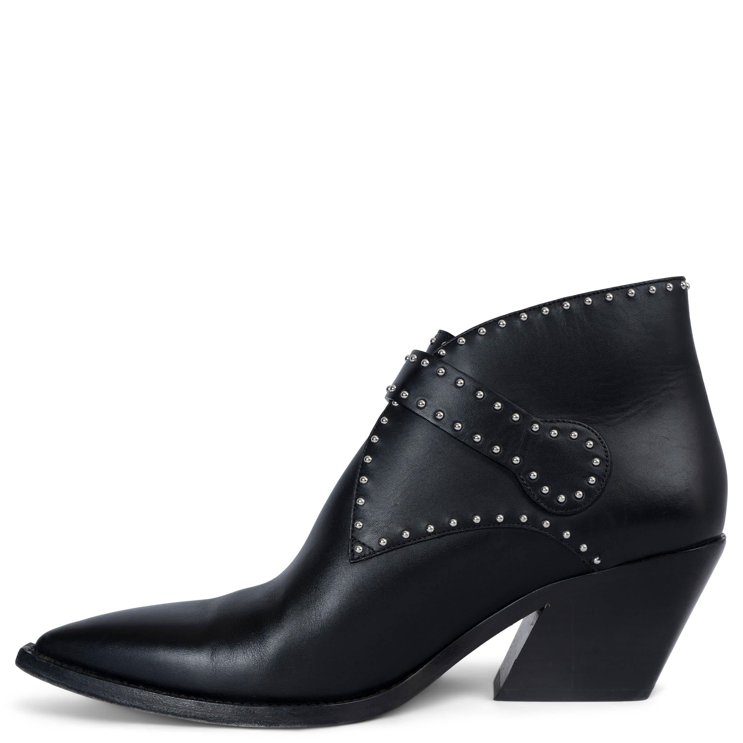 Black GIVENCHY black leather 2019 ELEGANT STUDDED Ankle Boots Shoes 39