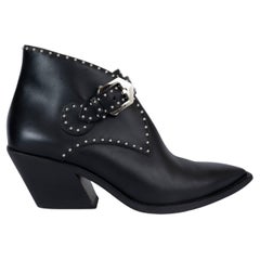 GIVENCHY black leather 2019 ELEGANT STUDDED Ankle Boots Shoes 39