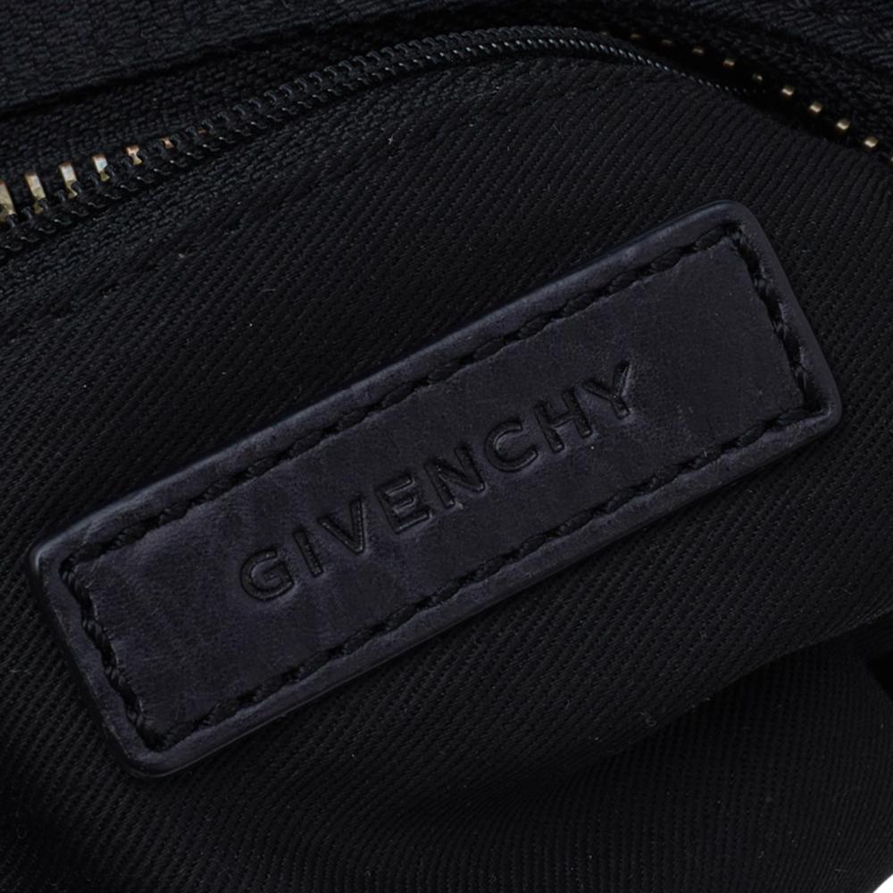 Givenchy Black Leather And Canvas Buckle Hobo 3