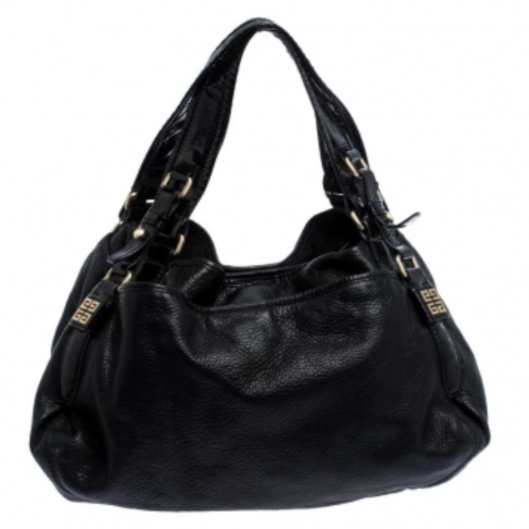 Hobo aus schwarzem Leder und Lackleder von Givenchy (Schwarz) im Angebot