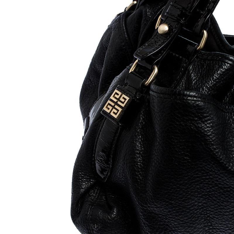 Women's Givenchy Black Leather and Patent Leather Hobo