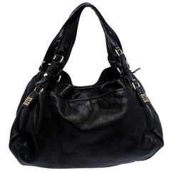 Givenchy Black Leather and Patent Leather Hobo