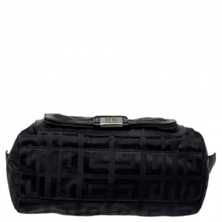 Givenchy Black Leather And Signature Canvas Duffel Bag For Sale 1