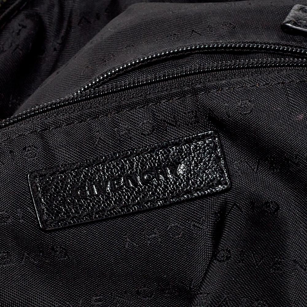 Givenchy Duffel-Tasche aus schwarzem Leder und signiertem Segeltuch im Angebot 3