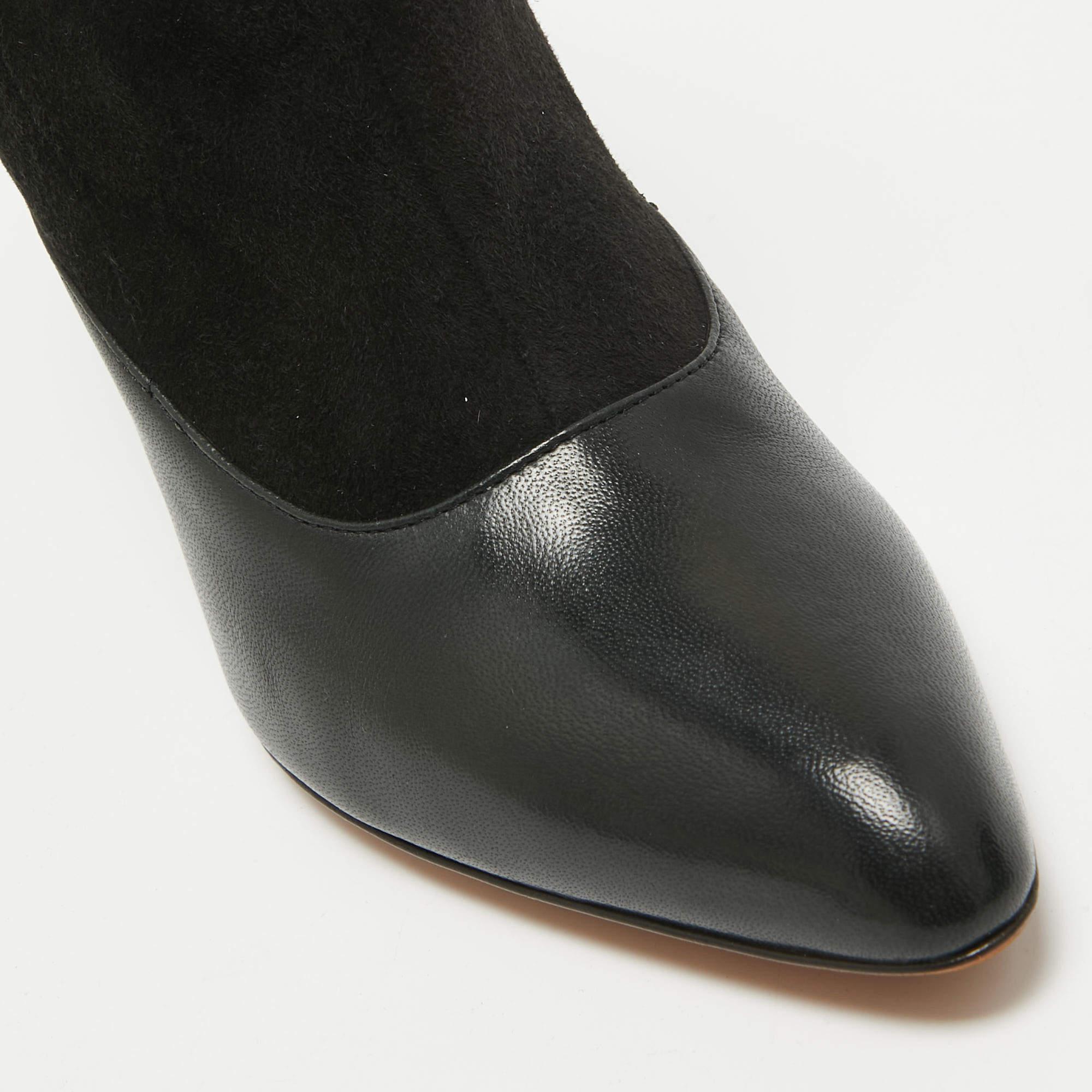 Givenchy Black Leather and Suede Ankle Length Boots Size 38 For Sale 3