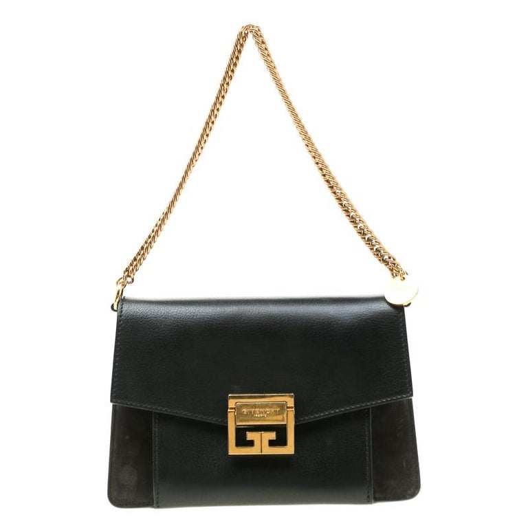 Givenchy Black Leather and Suede GV3 Crossbody Bag For Sale at 1stDibs