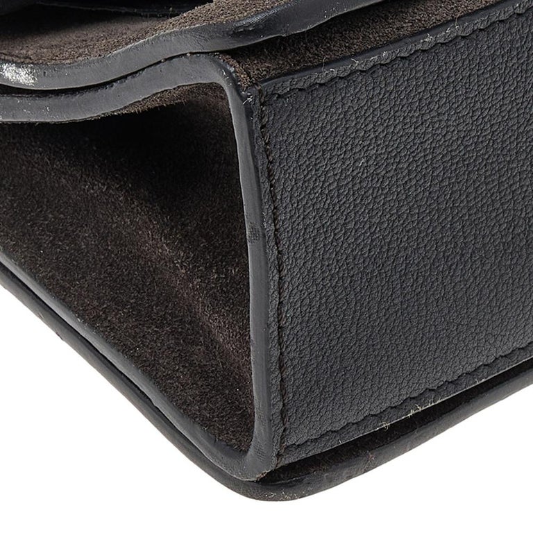 Givenchy Black Leather And Suede Small GV3 Shoulder Bag at 1stDibs