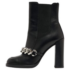 Used Givenchy Black Leather Ankle Boots Size 35