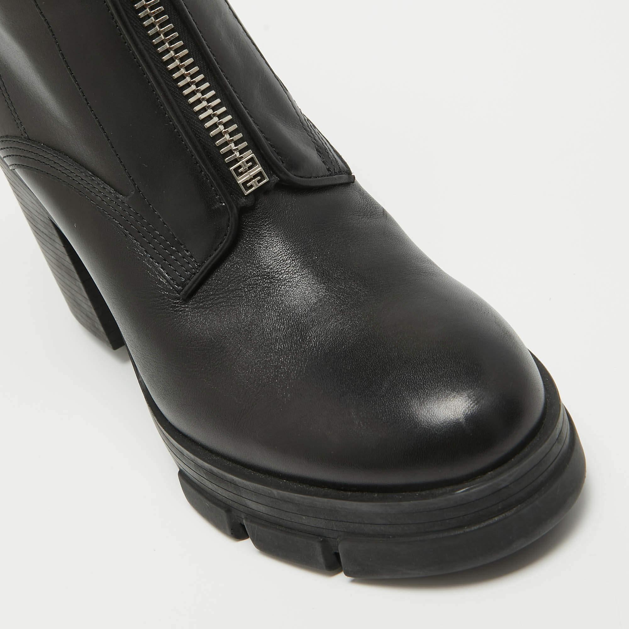 Givenchy Black Leather Ankle Boots Size 40 1