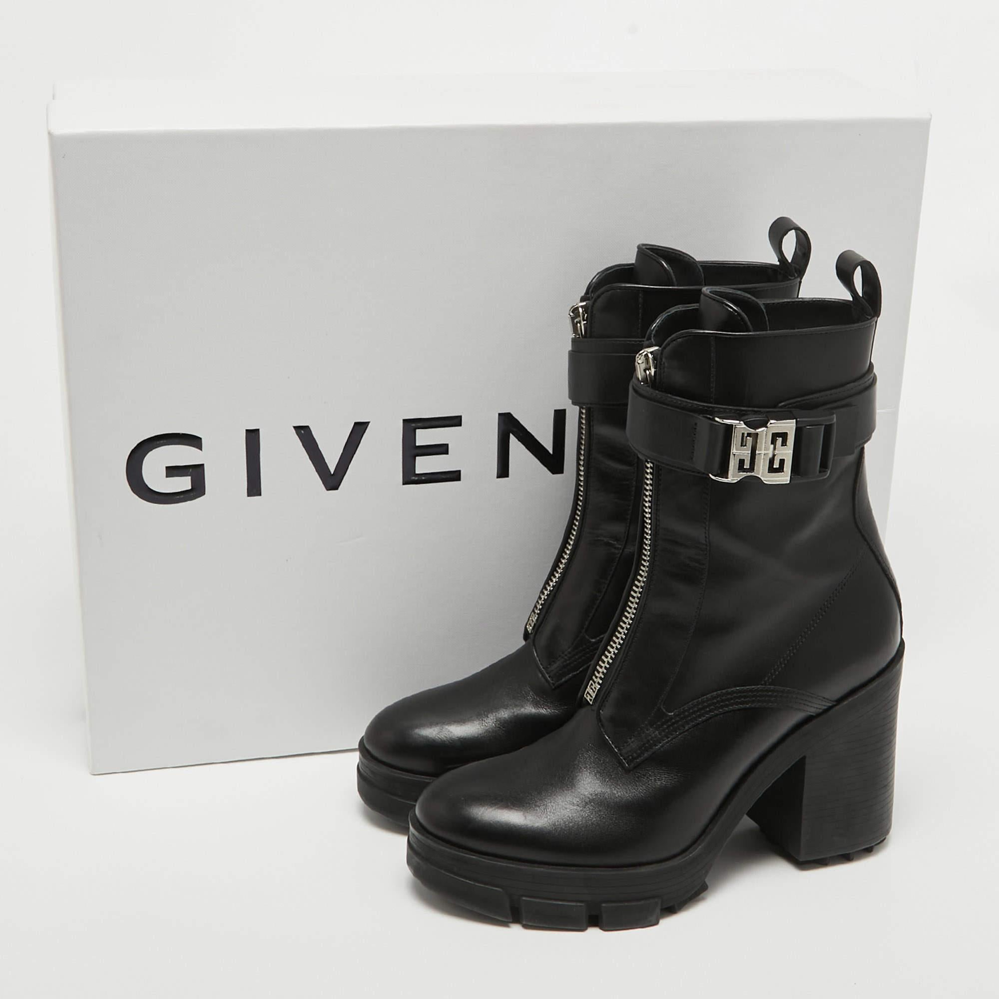 Givenchy Black Leather Ankle Boots Size 40 3