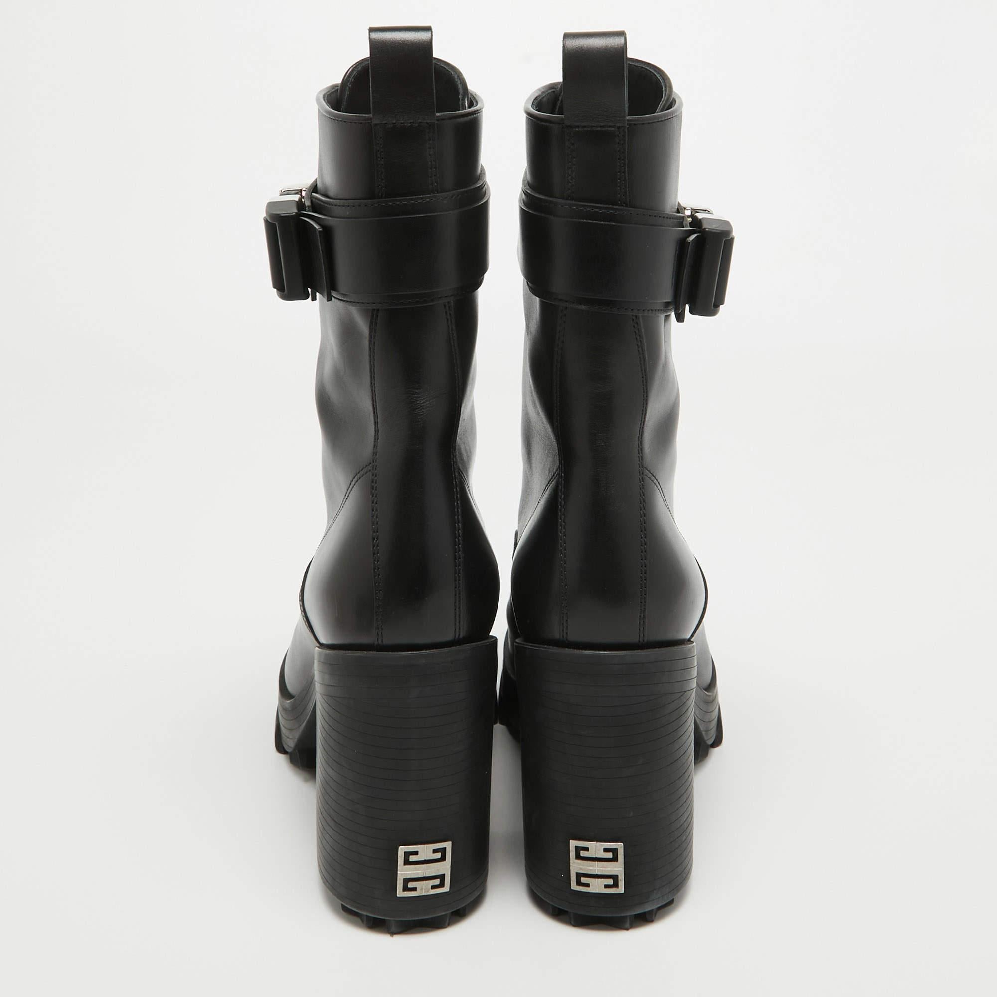 Givenchy Black Leather Ankle Boots Size 40 4