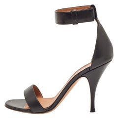 Givenchy Black Leather Ankle Strap Sandals Size 39