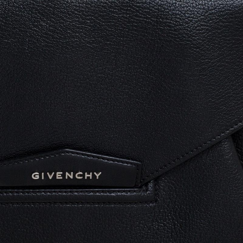 Givenchy Black Leather Antigona Envelope Clutch 7