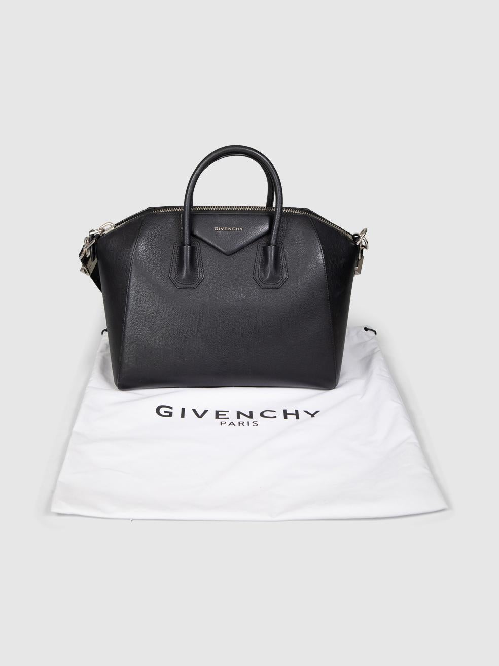 Nero Givenchy Borsa media in pelle nera Antigona