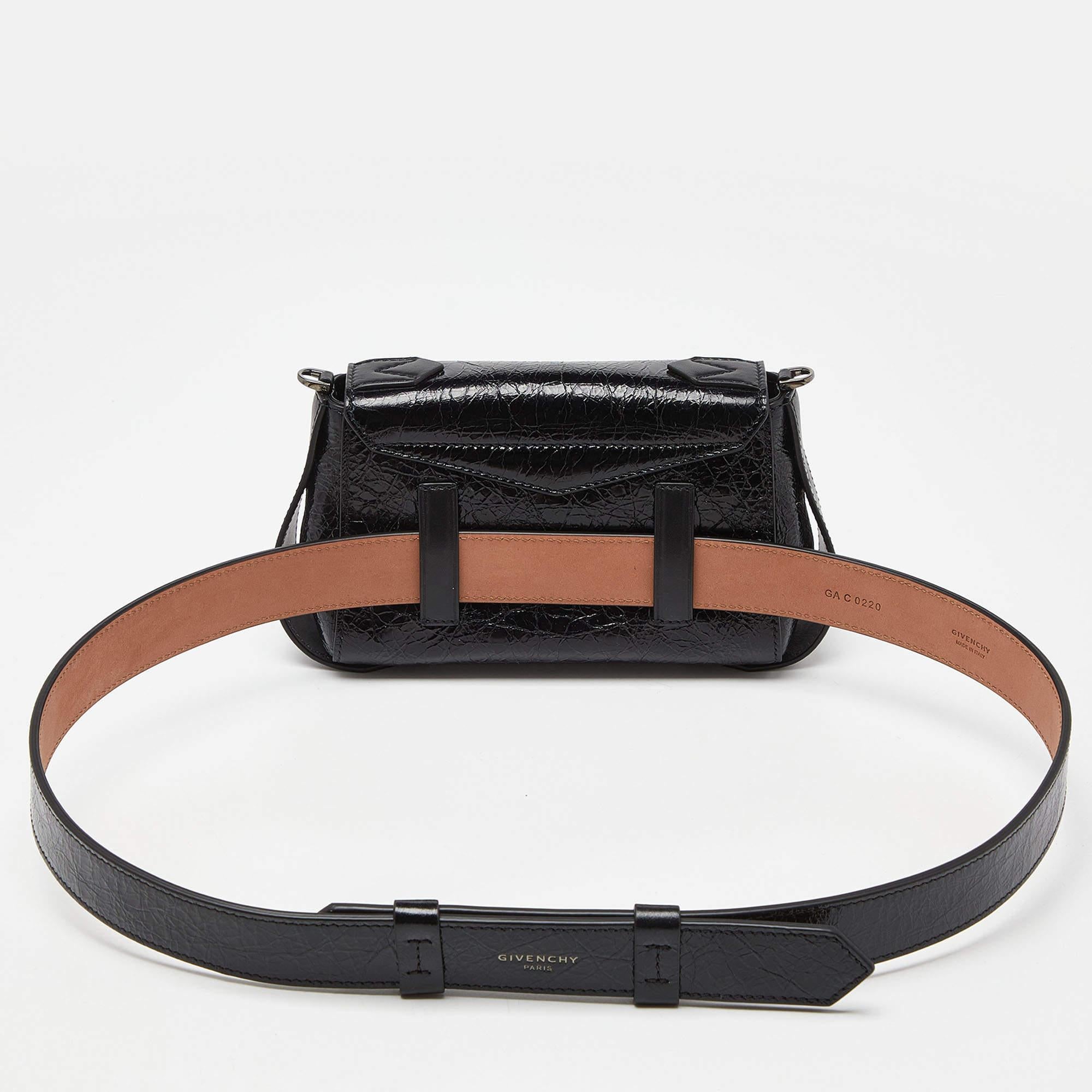 Women's Givenchy Black Leather Belt Bag For Sale