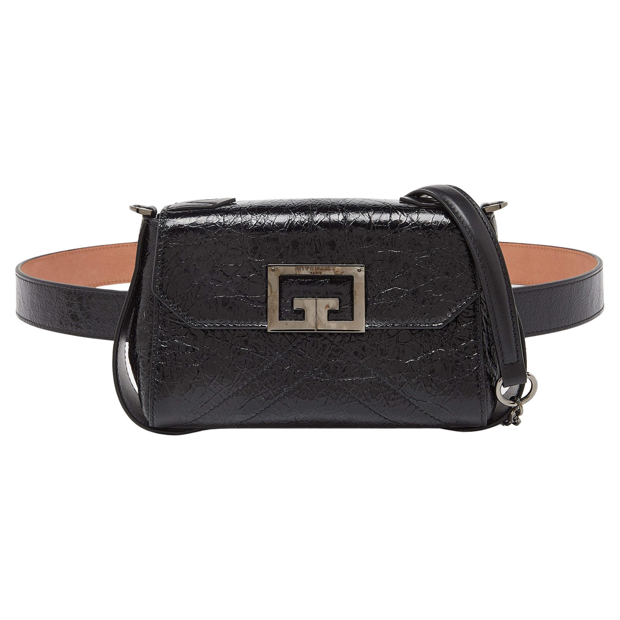 Givenchy Black Leather Belt Bag For Sale