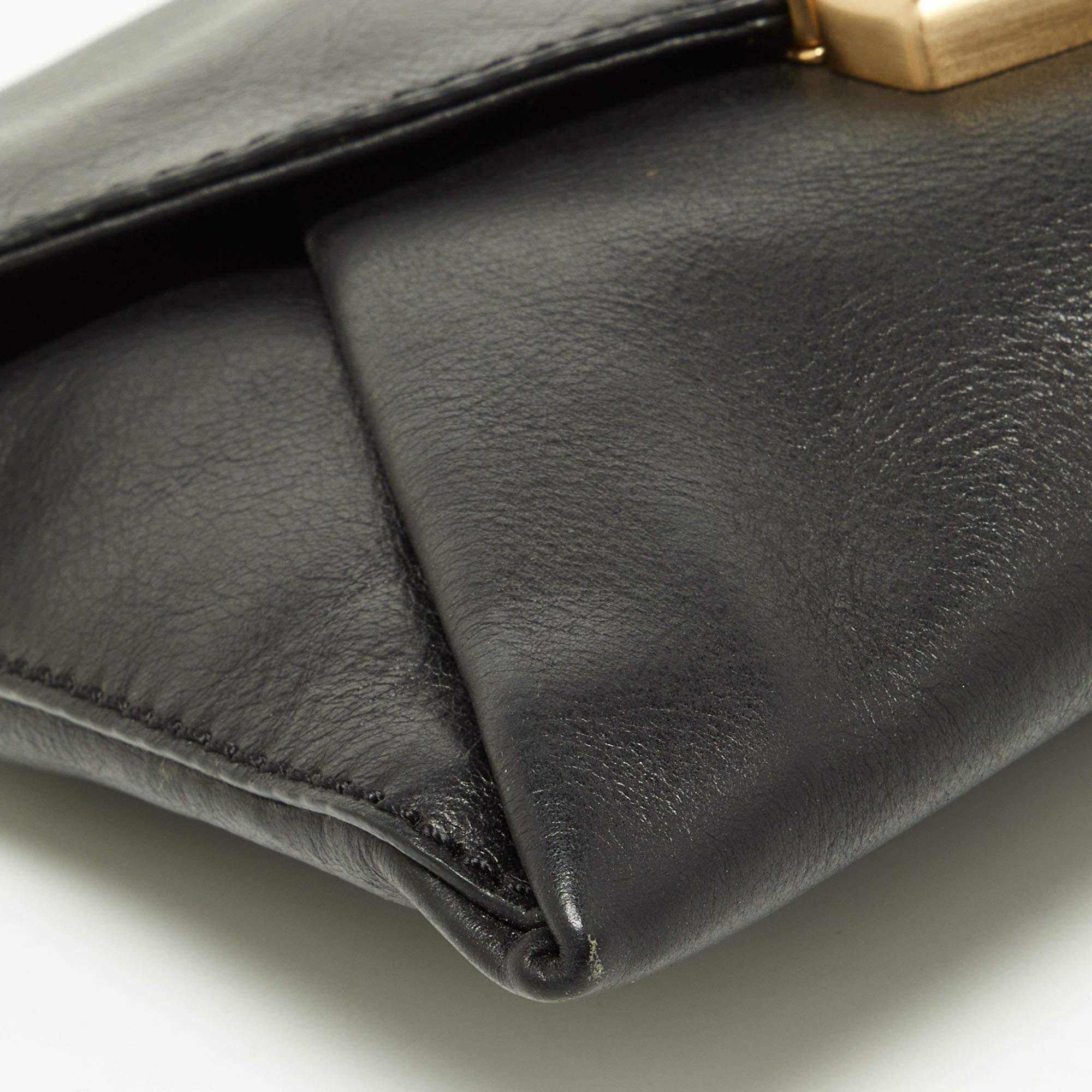 Givenchy Black Leather Envelope Antigona Clutch For Sale 1