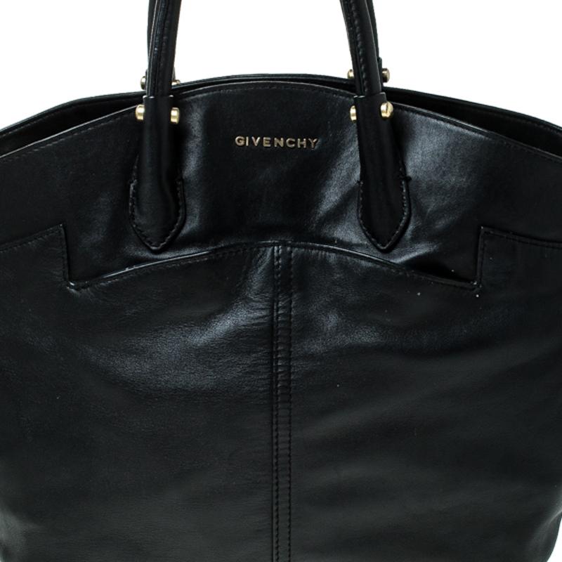 Women's Givenchy Black Leather Front Pocket Satchel