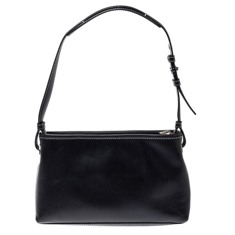 Givenchy Black Leather Front Pocket Shoulder Bag at 1stDibs