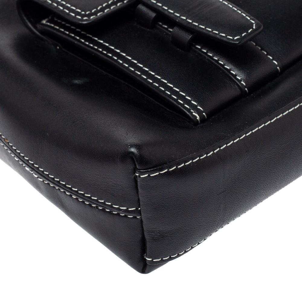 Women's Givenchy Black Leather Front Pocket Shoulder Bag