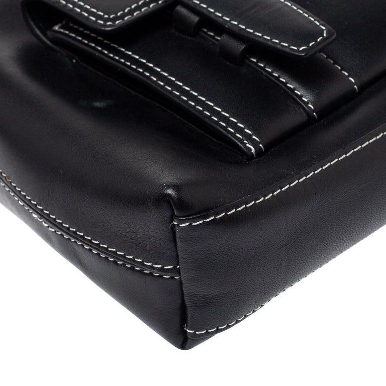 Givenchy Black Leather Front Pocket Shoulder Bag at 1stDibs