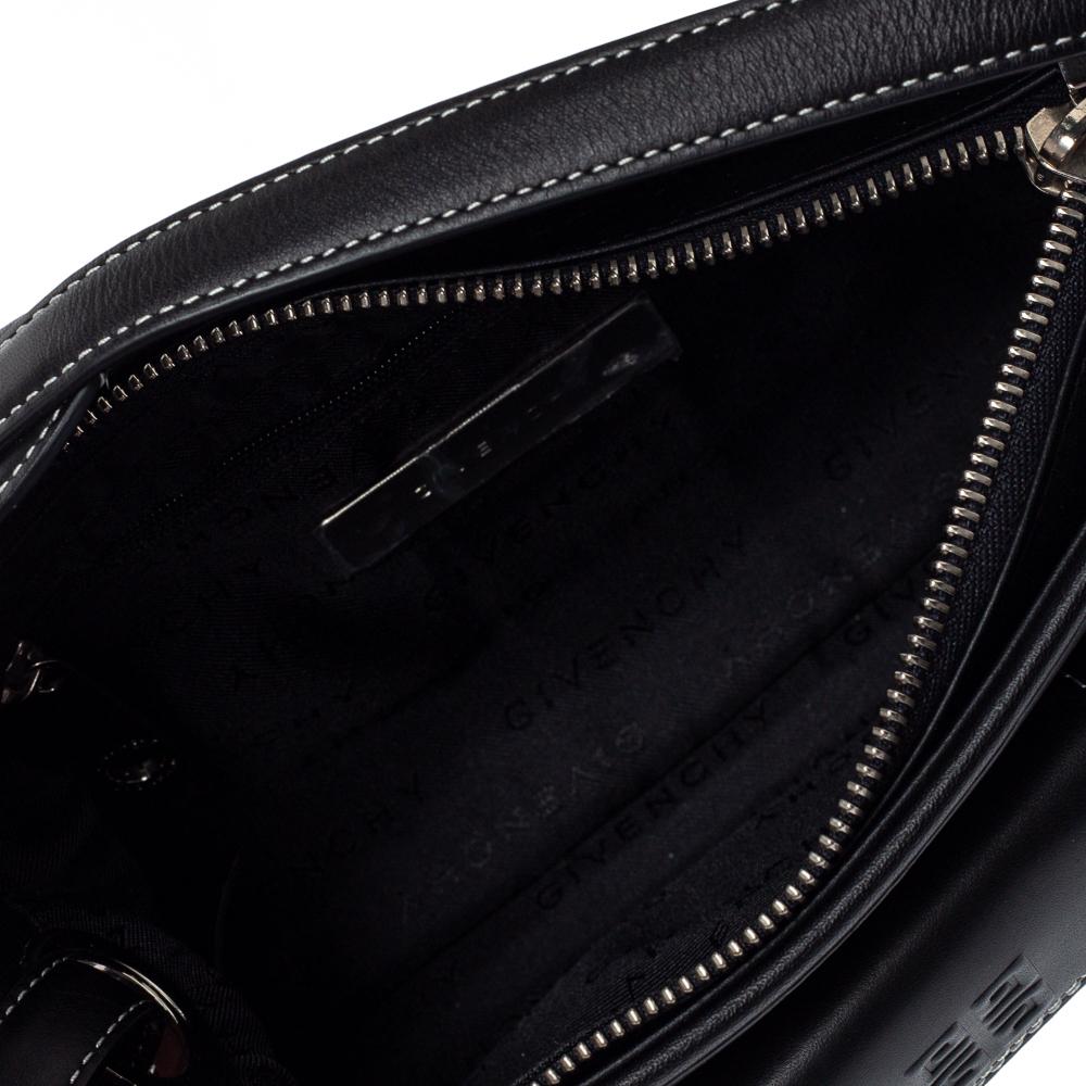 Givenchy Black Leather Front Pocket Shoulder Bag 1