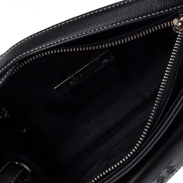 Givenchy Black Leather Front Pocket Shoulder Bag at 1stDibs