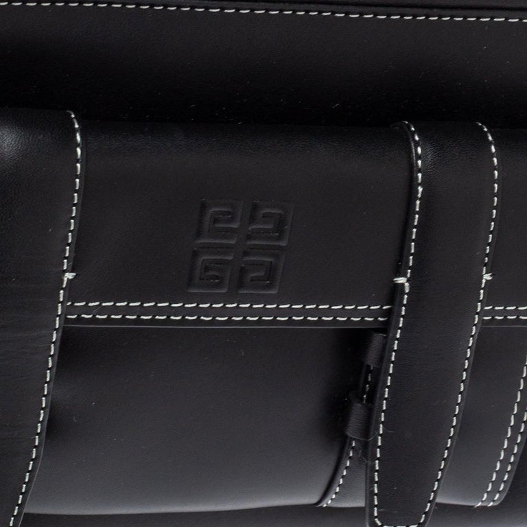 Givenchy Black Leather Front Pocket Shoulder Bag at 1stDibs
