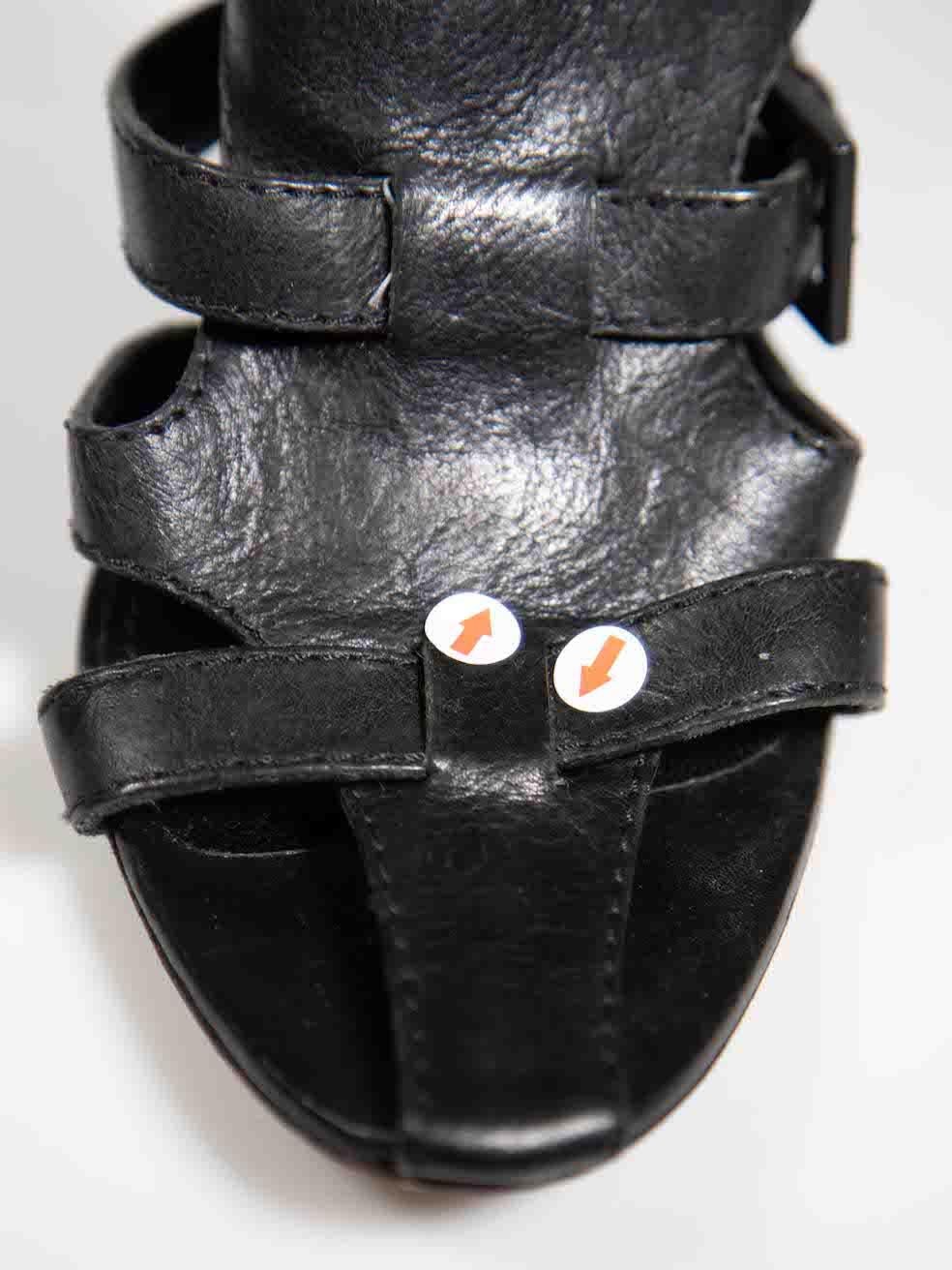 Givenchy Black Leather Gladiator Peep Toe Sandals Size IT 40.5 2