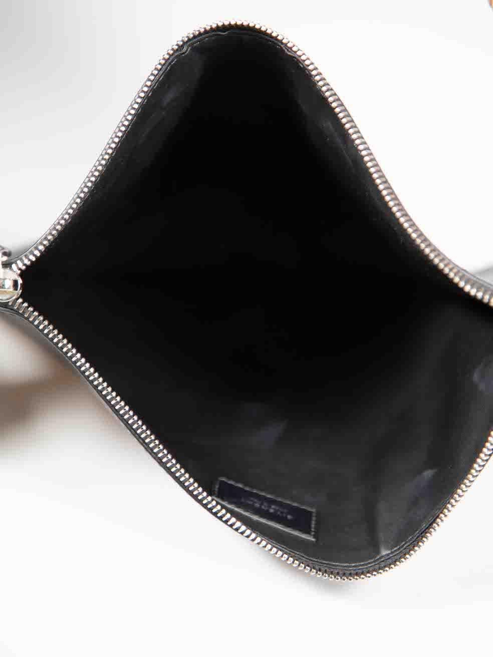 Givenchy Black Leather Graphic Printed Zip Clutch For Sale 1