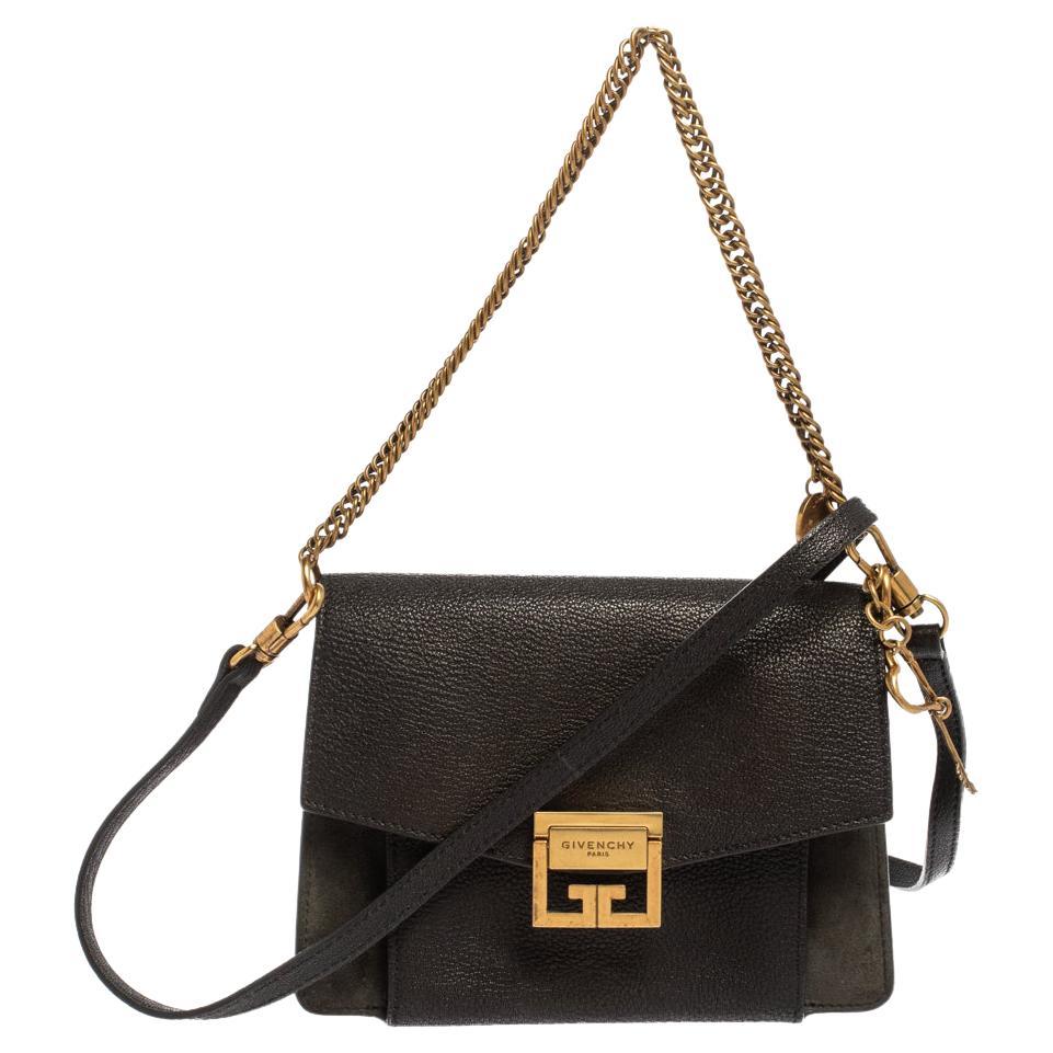Givenchy Black Leather GV3 Shoulder Bag For Sale at 1stDibs