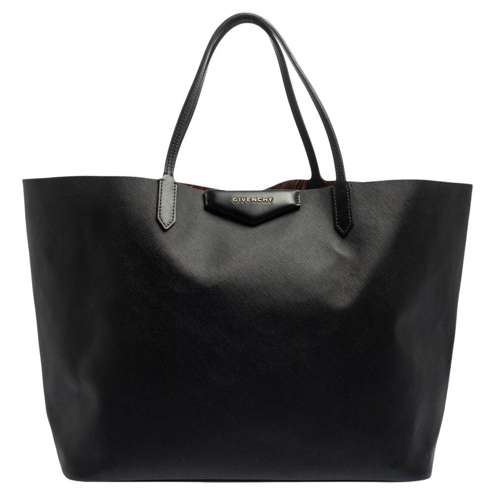 Givenchy Black Leather Large Antigona Shopping Tote